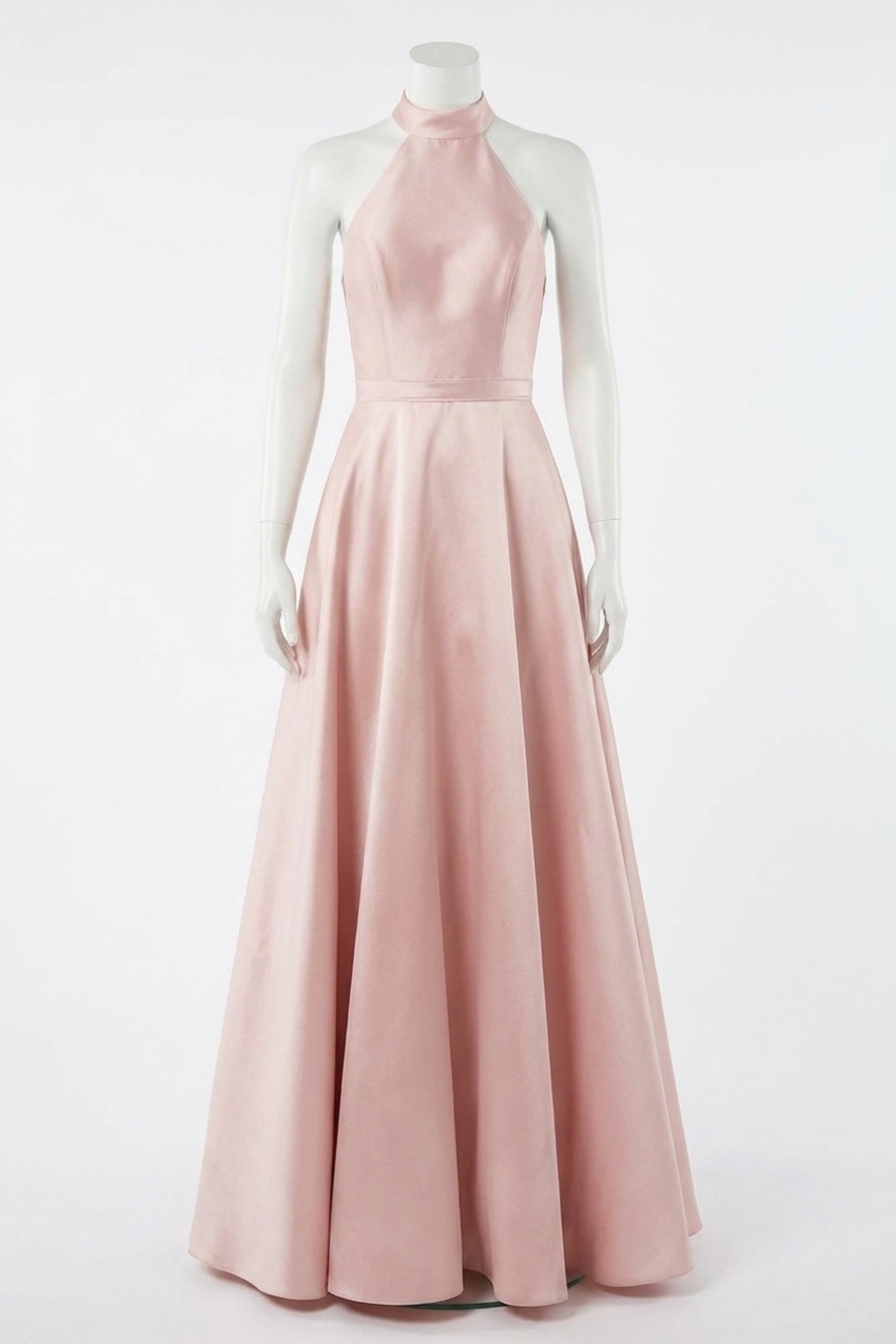 NEW SHERRI HILL mikado high-neck prom dress in blush